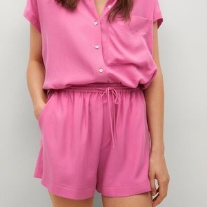 Mango pink lyocell shorts